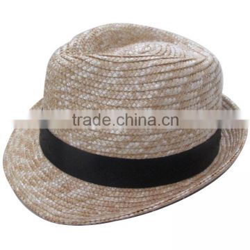 1.2cm natural straw braid fedora hat