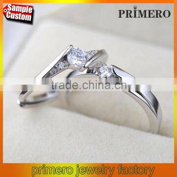 New 925 Sterling Silver Rings For Women Fashion Crystal Wedding Jewelry Couple Rings For Lovers