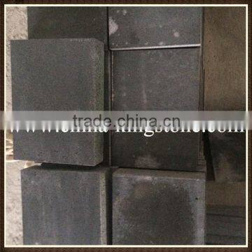 Honed black cube stone basalt paver