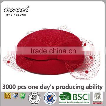 Bridal Wedding Lady Hat Wool Fascinator Church Women Hat photo-4