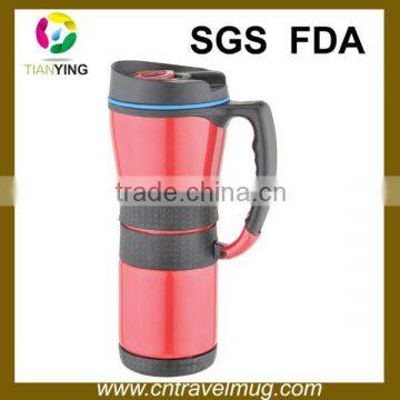 16OZ Stainless Steel Thermo Insulated Vacuum Auto Coffee Mug With Handle