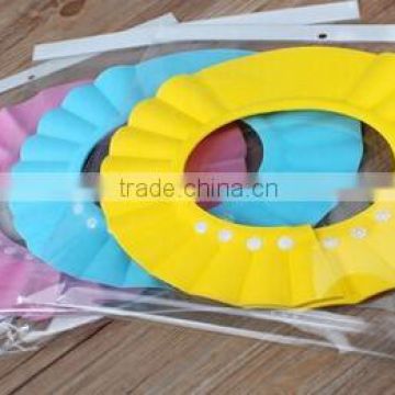 Popular Colorful Soft Adjustable Baby Kids Children Bath Shower Cap Hat Shield