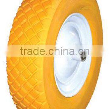 wheelbarrow flat free wheel/polyurethane foam wheel 4.80/4.00-8