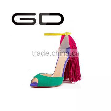 hot sale sexy color-marching hasp ventilate thin heel sandals for women