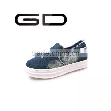 GD wholesale girls canvas shoes with colors patch and flat platform