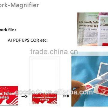 China promotion gift credit card size flexible plastic magnifiers