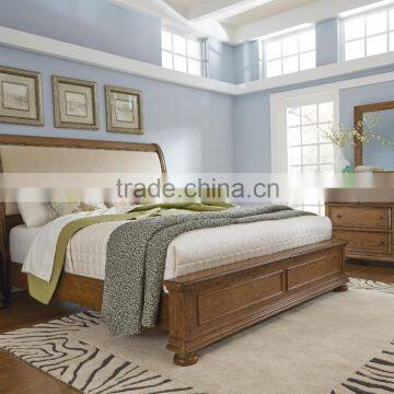american style Paxton King Sleigh Bed w/ Upholstered Headboard AS-B45