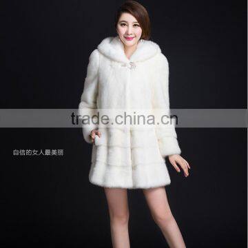 2015 hot selling Russian women natural mink fur coat