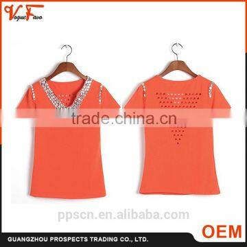 OEM manufacturer Wholesale high quality knit many colors available women t shirt