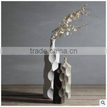 Balcony window or restaurant table white china ceramic flower vase