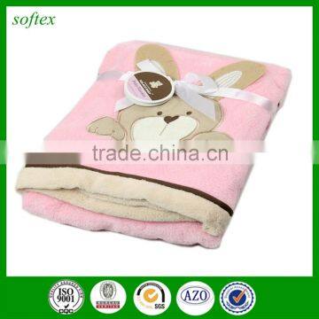 102*76cm 280g Flannel Baby Blanket Pattern Embroidered Baby Blanket photo-3