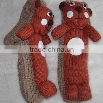 Lovely knitting slipper socks with cute animals