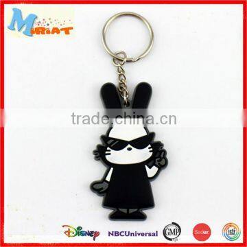 Eco-friendly promotion gift soft rabbit PVC keychain