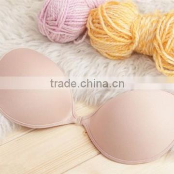 Seamless Adhesive Pink Sponge Front Closure Push Up Nipple Bra