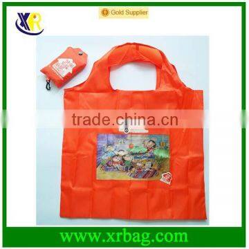 Custom cheap shaped foldable shopping bag with pouch