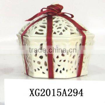 Hexagonal white ceramic incense Sachets