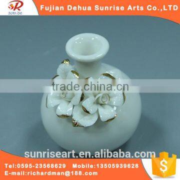 Chinese white porcelain flower vase decoration