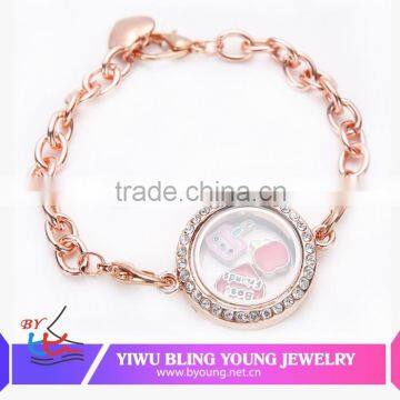 Wholesale high quality stainless steel floating locket bracelet