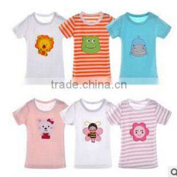 baby summer short sleeve t-shirt for newborn baby, 100% cotton 5pcs pack