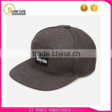 High quality wool 5 panel cap from china factory