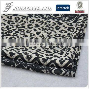 Jiufan Textile Printed Chiffon Black Animal 100% Polyester Woven Fabric For Skirt