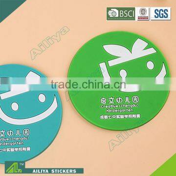 promotional advertising full color printing anti-slide custom logo round promotion absorbent silicone cup mat