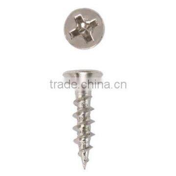 6 x 5/8 HighPoint European Hinge Screws, Flat Head, Phillips Drive, Nickel Plated