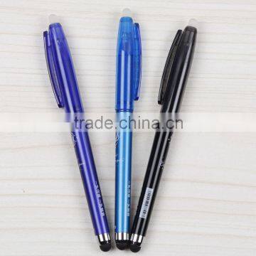 Plastic touch erasable gel ink pen,Erasable pen with stylus,Erasable gel pen with touch