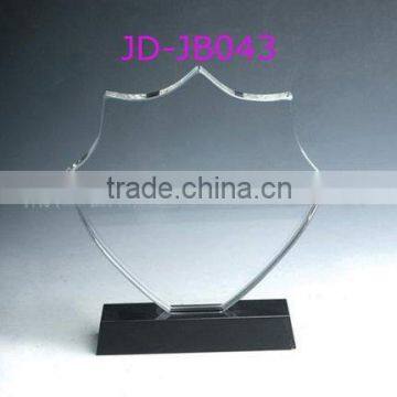 New design popular accept logo K9 clear crystal leaf trophy with black base