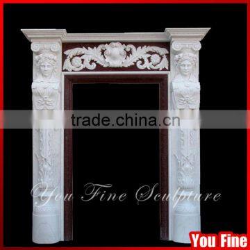 High Quality White Marble Door Frame With Statues