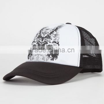 Fashion Summer Hat Black White Foam Mesh Caps Womens Custom Printing Trucker Caps