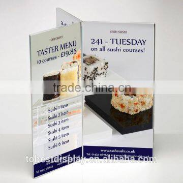 6 faced clear table top acrylic menu holder,acrylic menu stand,acrylic a5 menu stand