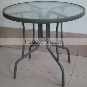 metal frame round glass dining room table YT40