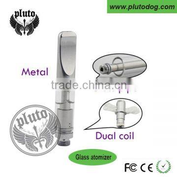 Factory newest replaceable glass tank 510 dual coil atomizer from alibaba china