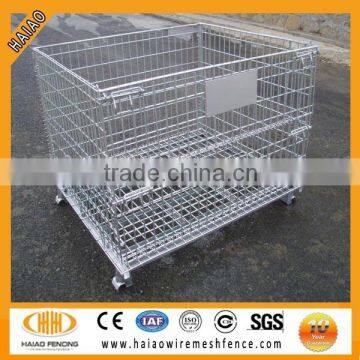 Folding Wire Mesh Container/ Stackable Storage Cage/ Metal Basket