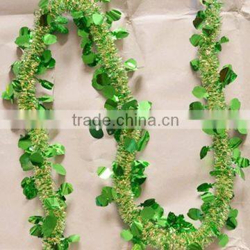 The Latsest Green PET PVC Metallic Rainbow Christmas Tinsel For Decoration Party/Christmas/Easter