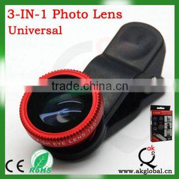 For ipad Universal 3 in1 Camera Lens Kit for Smart phones