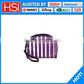 Eco-friendly zipper transparent PVC plastic cosmetic bag with handle