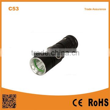 C53 XPE R2 led light small pocket led mini flashlight with clip tactical flashlight