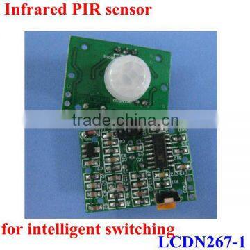 Human body infraed PIR sensor for intelligent siwiching ,0.5-27m DC3-12V