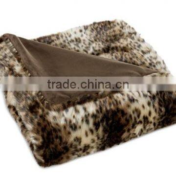 Faux Fur Throw-Snow Leopard