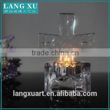 LX-Z140 Christian cross religious crystal tealight candle holder