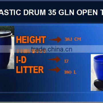 plastic drum 35 gallon open top