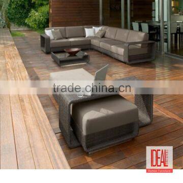 Manufacturer Wholesale Iron n Aluminum Frame Garden Sectional Sofa/Lounge Furniture/ Cheap Outdoor Wicker Rattan Furniture Set photo-3