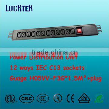 IEC 12 outlets PDU with switch