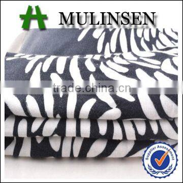 Mulinsen printed knitted 40s ring spun type of jersey fabric