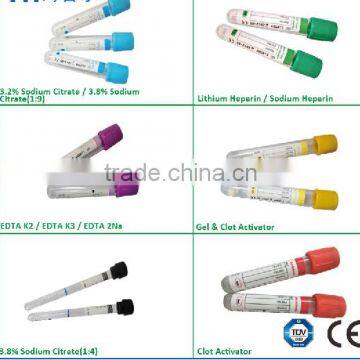 vacutianer blood collection tube blue cap PET heparin tube