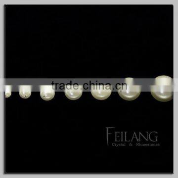 ABS Half Round Loose Pearl With Hole