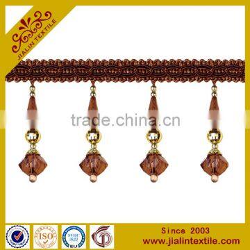 china supplier home decor cotton beaded fringe trim