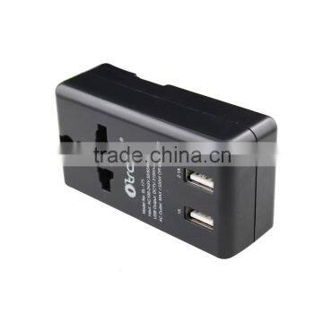 2 USB universal travel adapter for mobile phone, mp3, battery